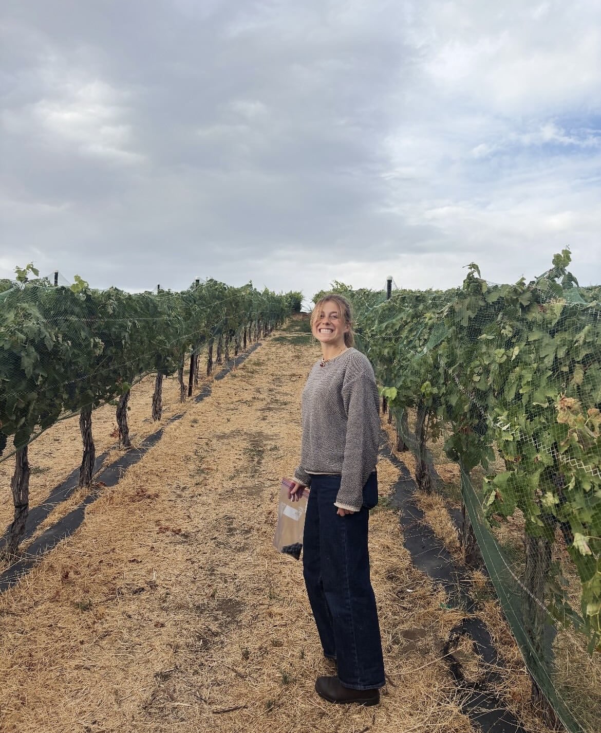 Emma in vineyard